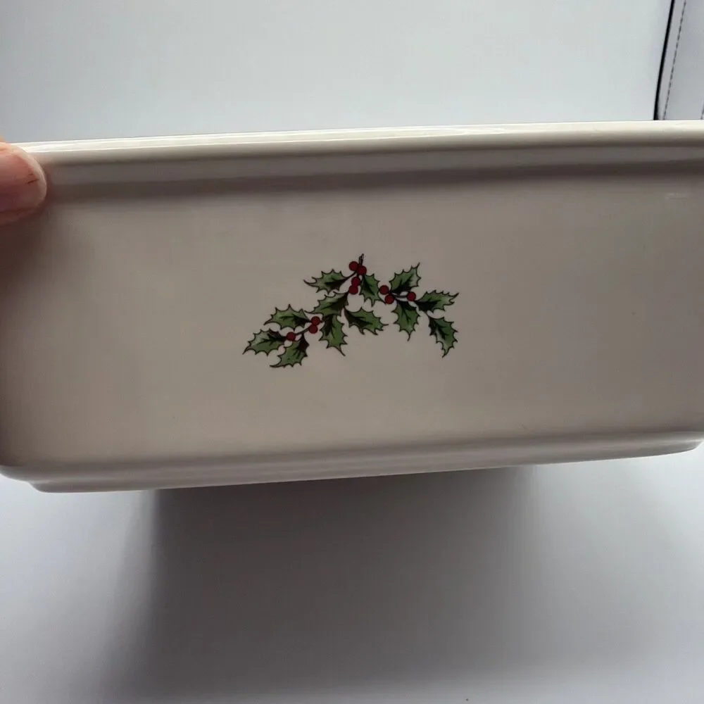 Spode 10” Square Serving Bowl Christmas Tree Pattern